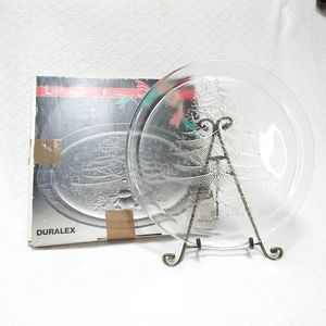 Vintage Duralex Christmas Tree Glass Platter
